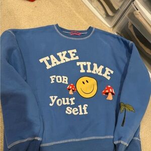 Edikted Blue Graphic Sweatshirt